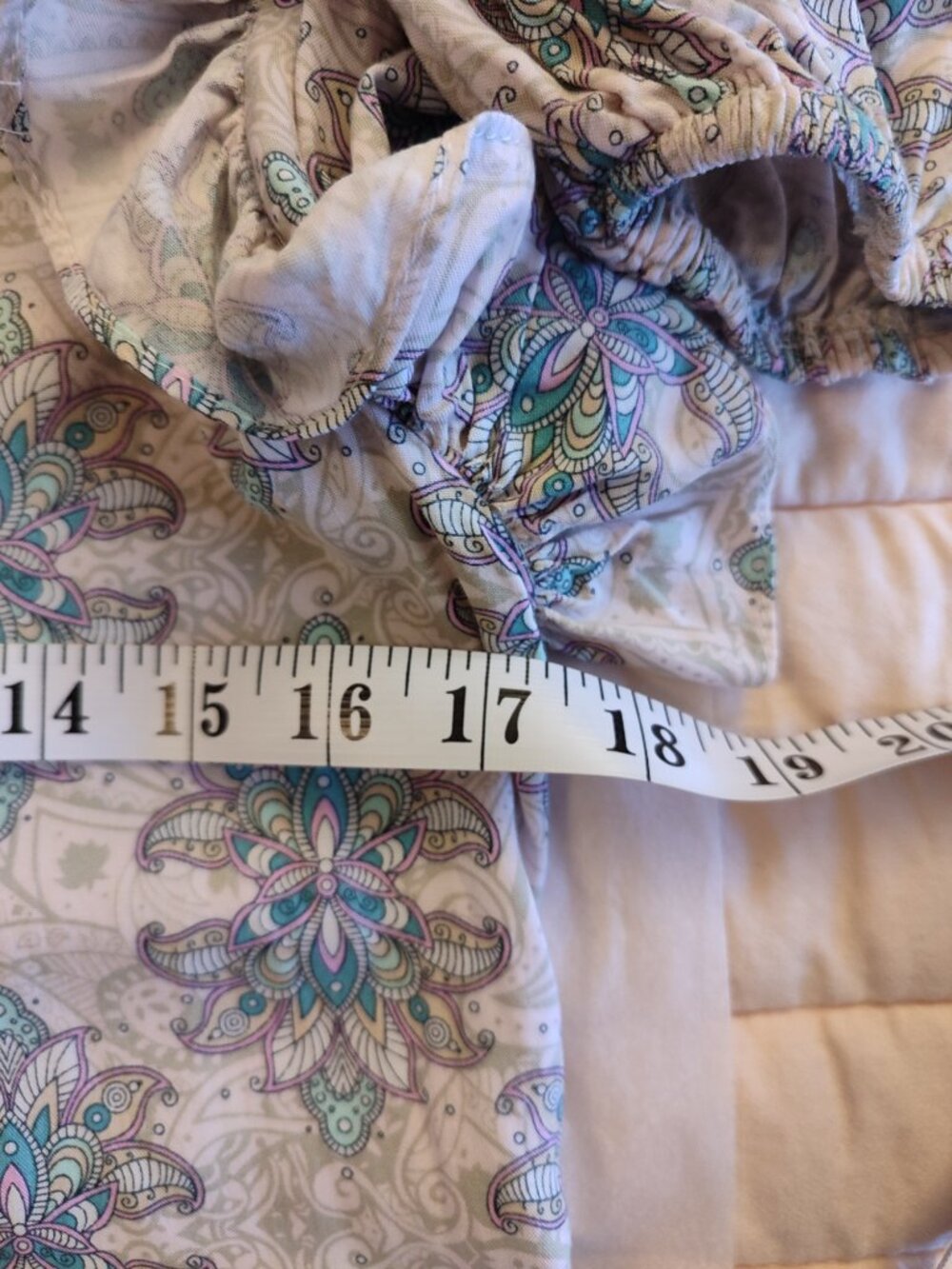 EUC Lost in Lunar Paisley Rayon Boho Blouse Ruffle V-Neck Tassel Tie Top S - Picture 6 of 9